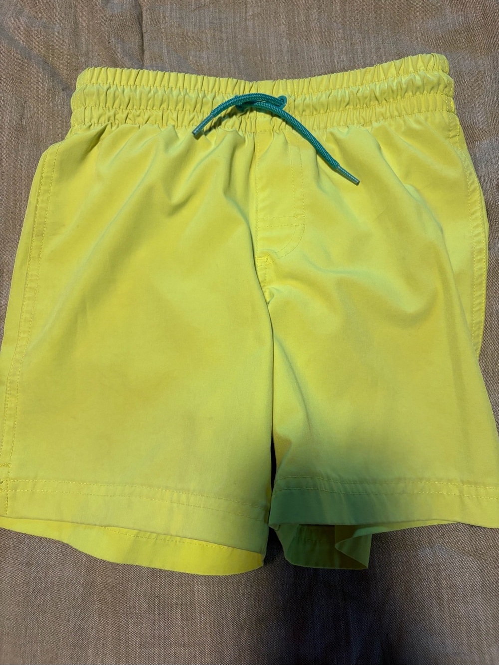 Old Navy Yellow Kids Swim Trunks with Teal Drawstring